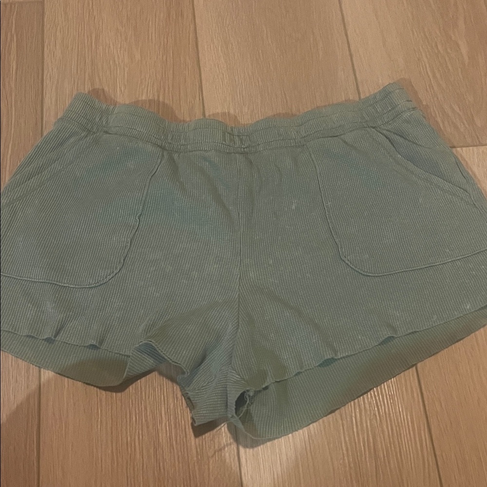 Aeropostale Light Teal Ribbed Lounge Shorts